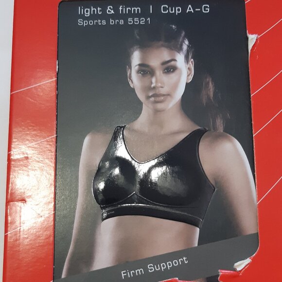 Anita  Sports Bra  5521 Size 32E Active Light & Firm    Black Color - Picture 5 of 7